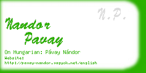 nandor pavay business card